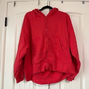 Daily Drills Red Oversized Hoodie